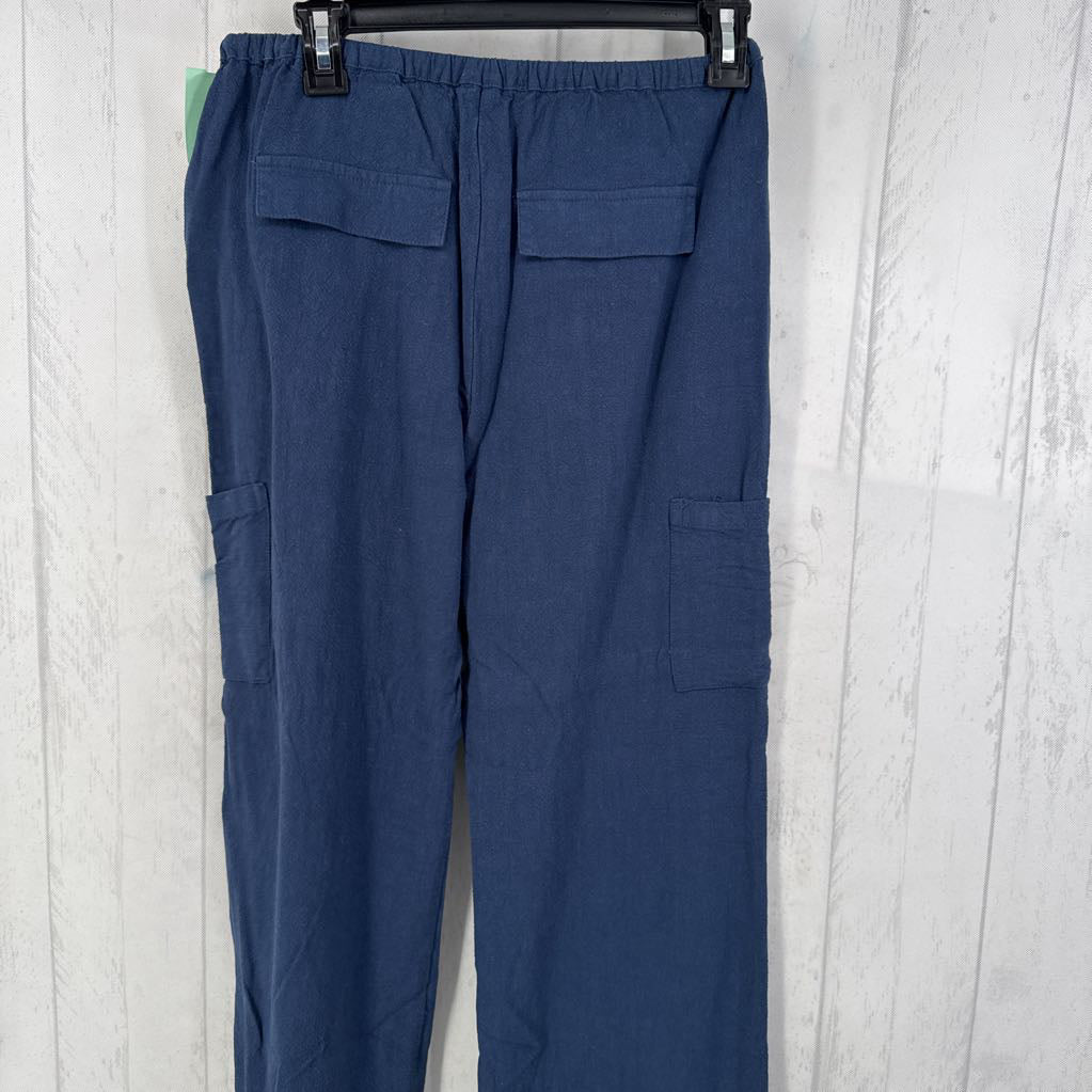 S linen blend pull-on pant