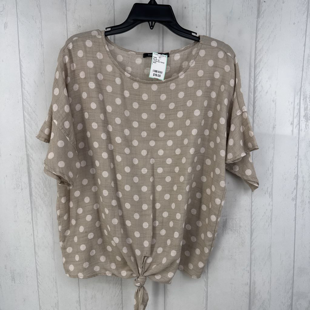 L polka-dot flutter slv top