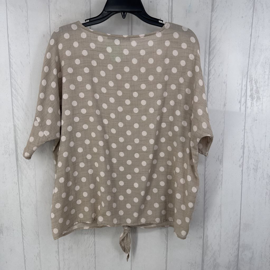 L polka-dot flutter slv top