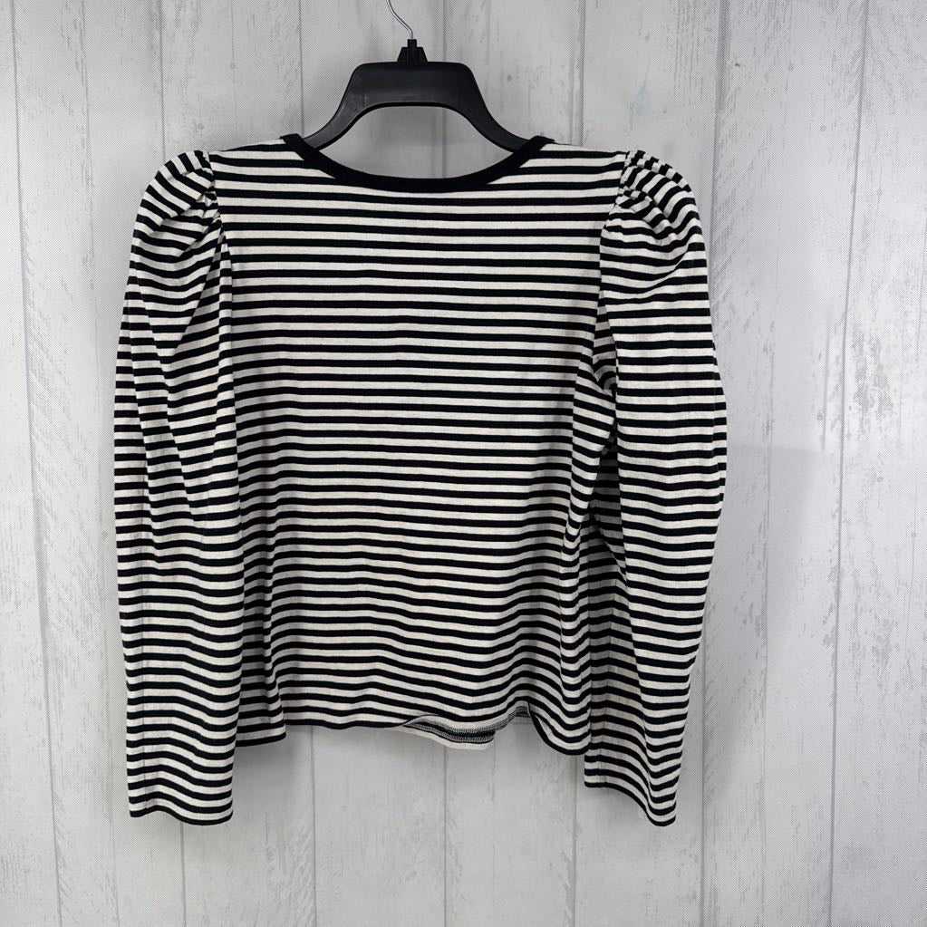 M striped scoop neck 3/4 slv tee