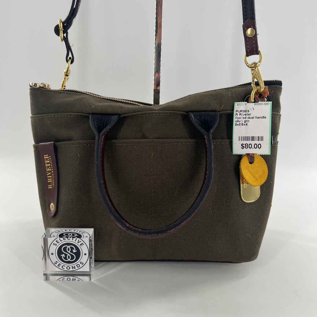 footed dual handle tote