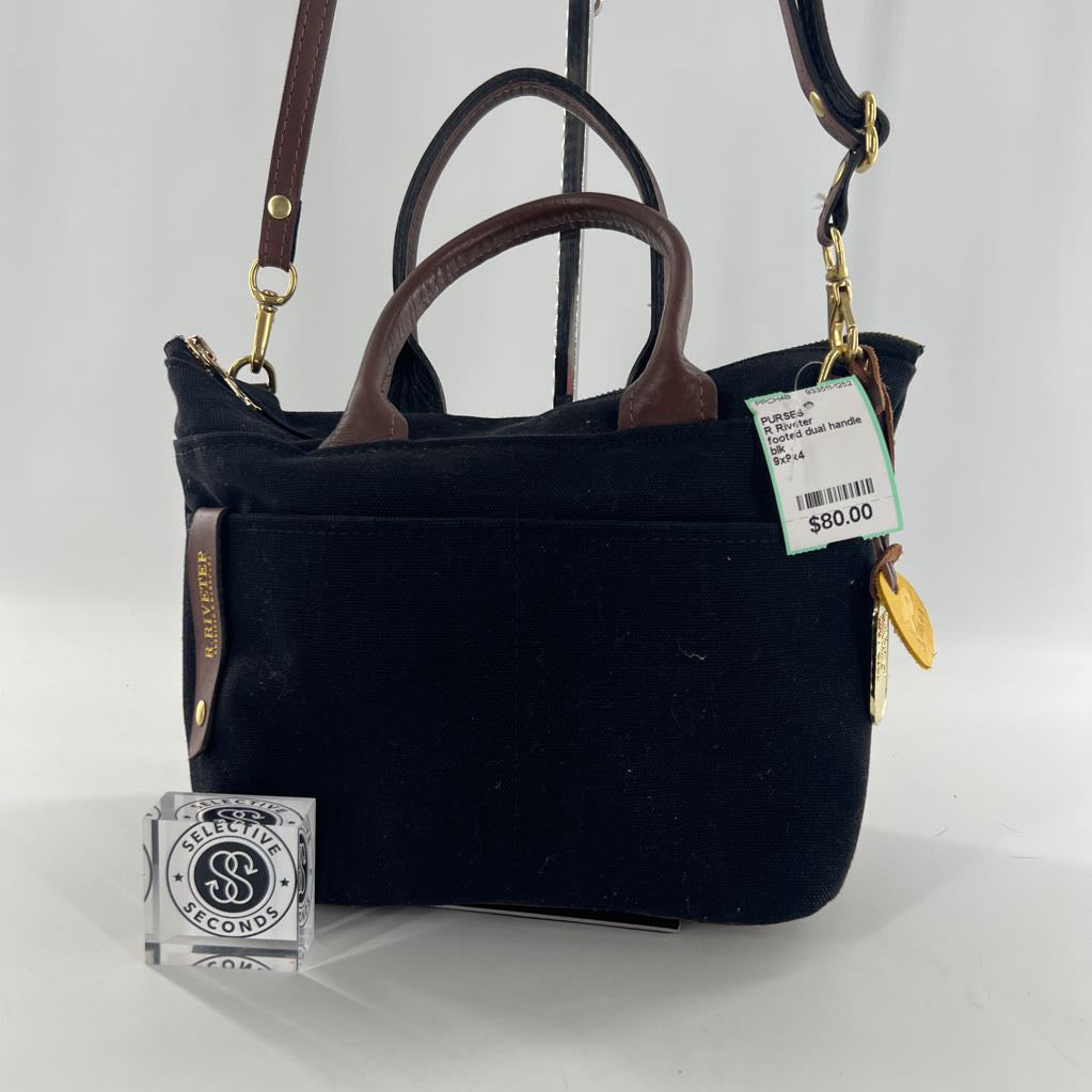 footed dual handle tote