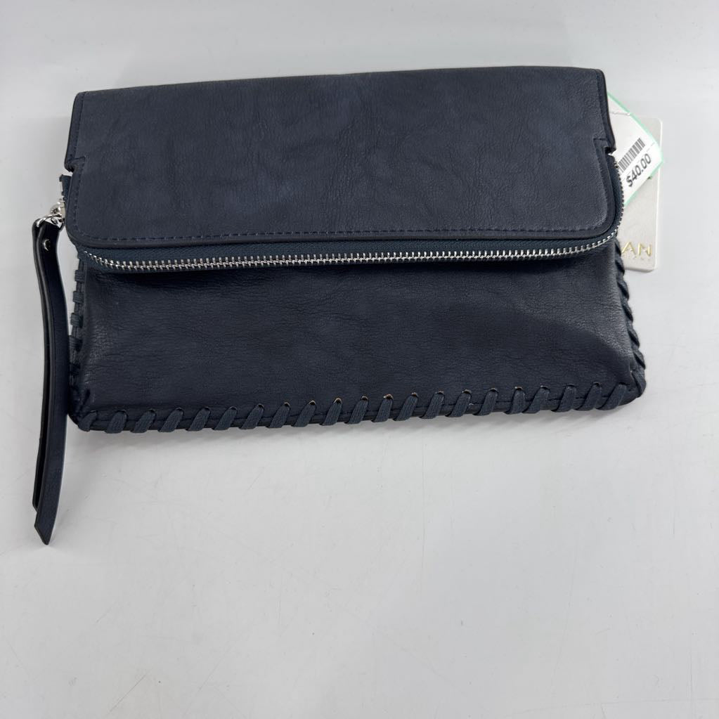 whipstitch trim crossbody/clutch/wristlet