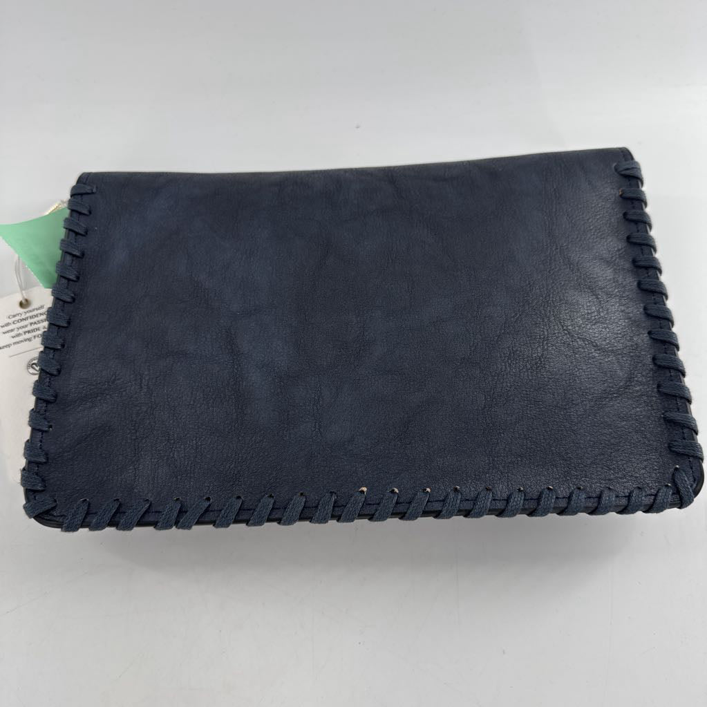 whipstitch trim crossbody/clutch/wristlet