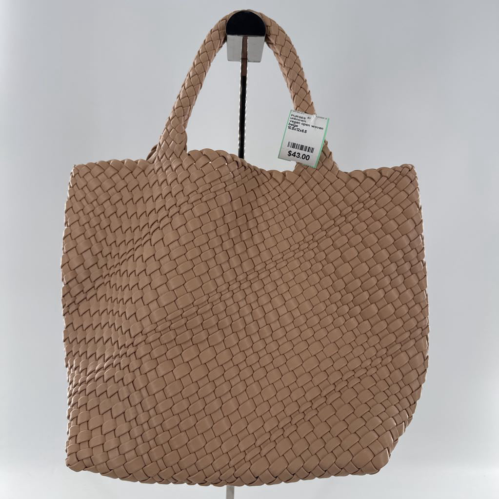 vegan open woven tote bag