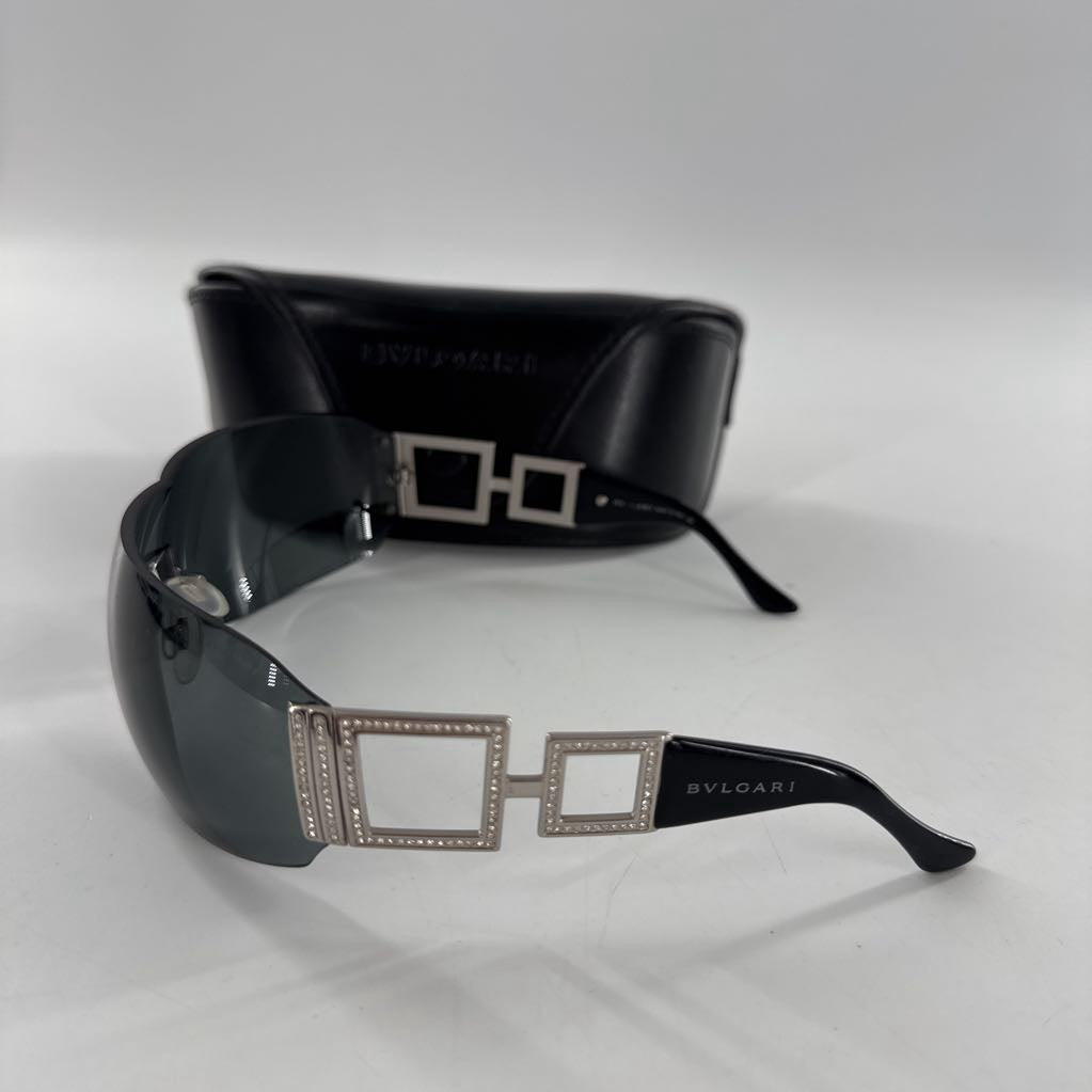 Bvlgari Shield Wrap Rimeless Sunglasses w/ case