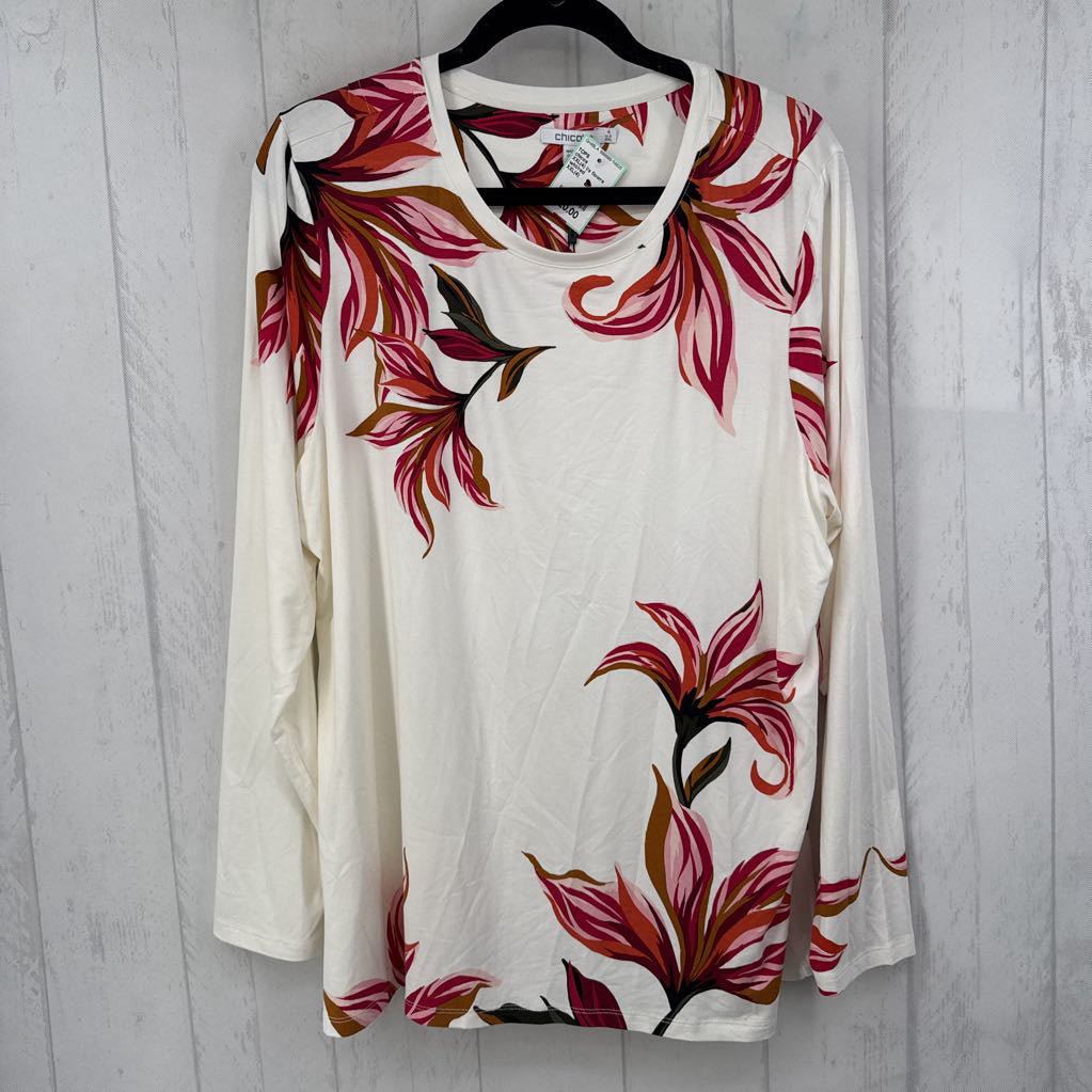 XXL(4) l/s flowre print top