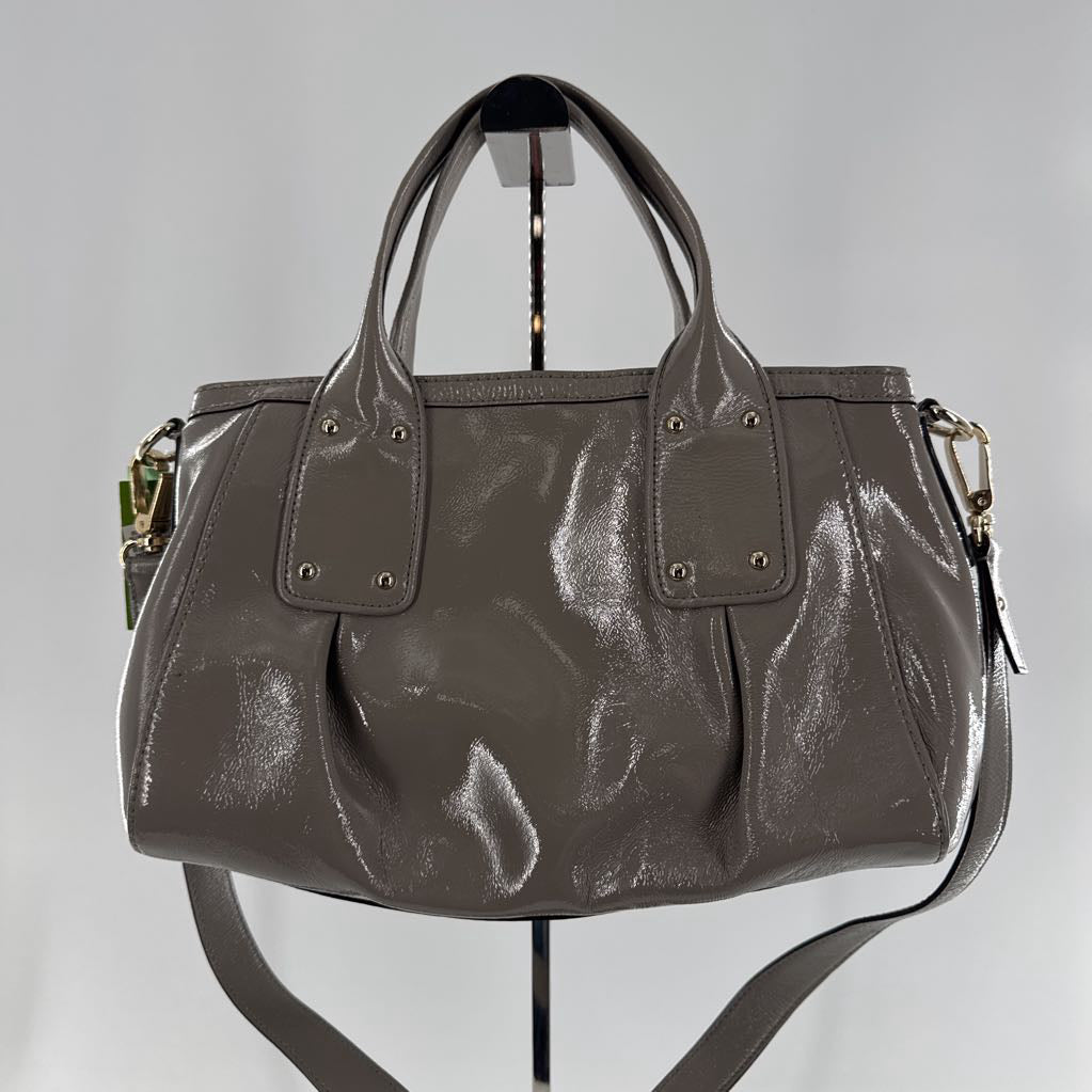 R345 patent leather satchel