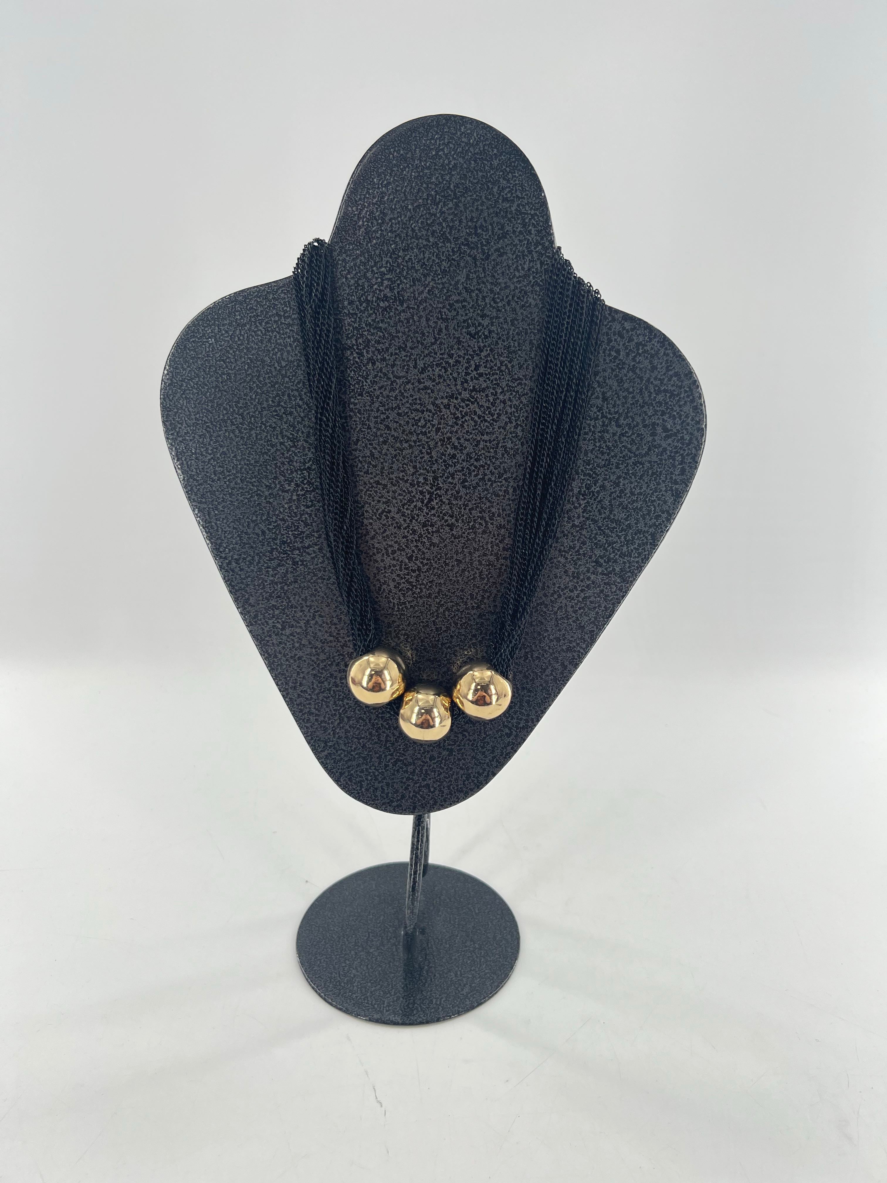 10" black & gold chain necklace