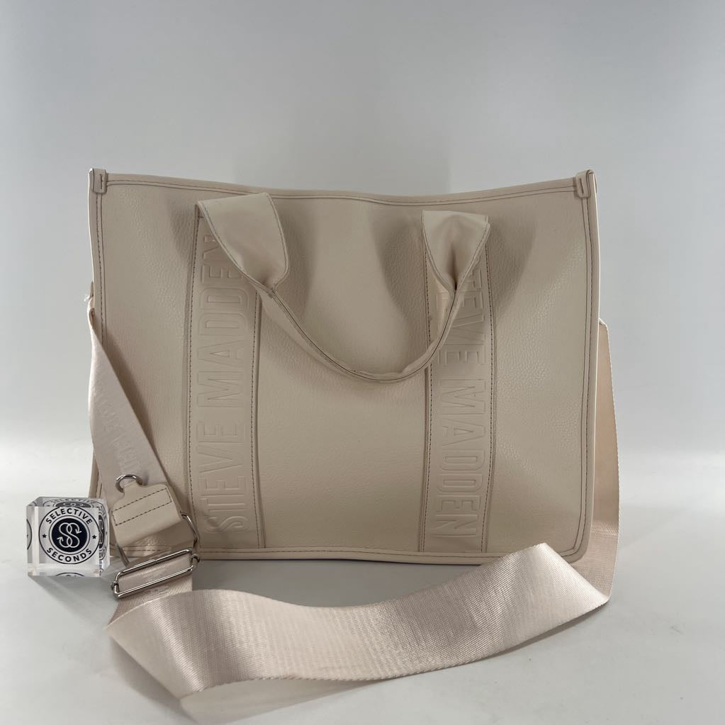 vegan leather logo tote bag