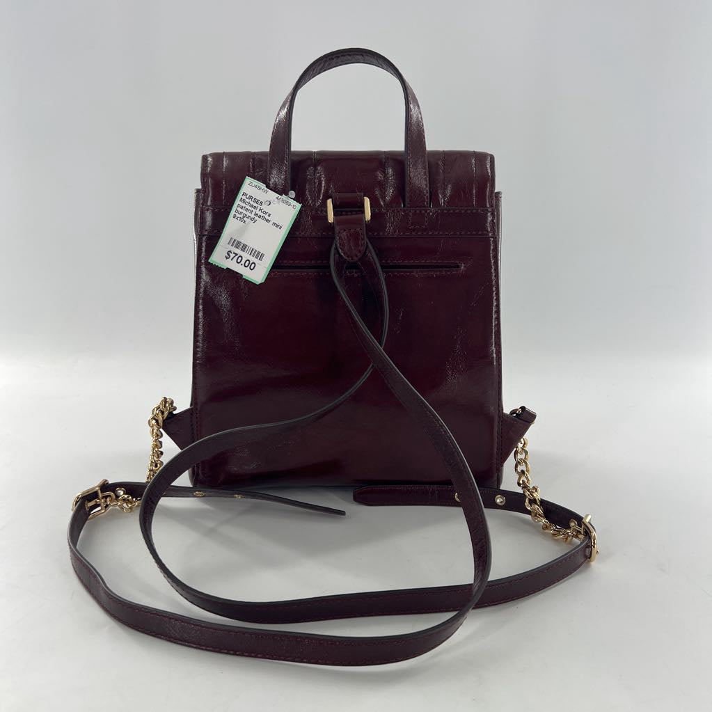 patent leather mini backpack purse