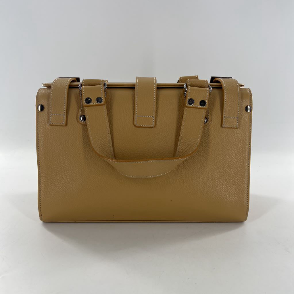 leather top flap satchel