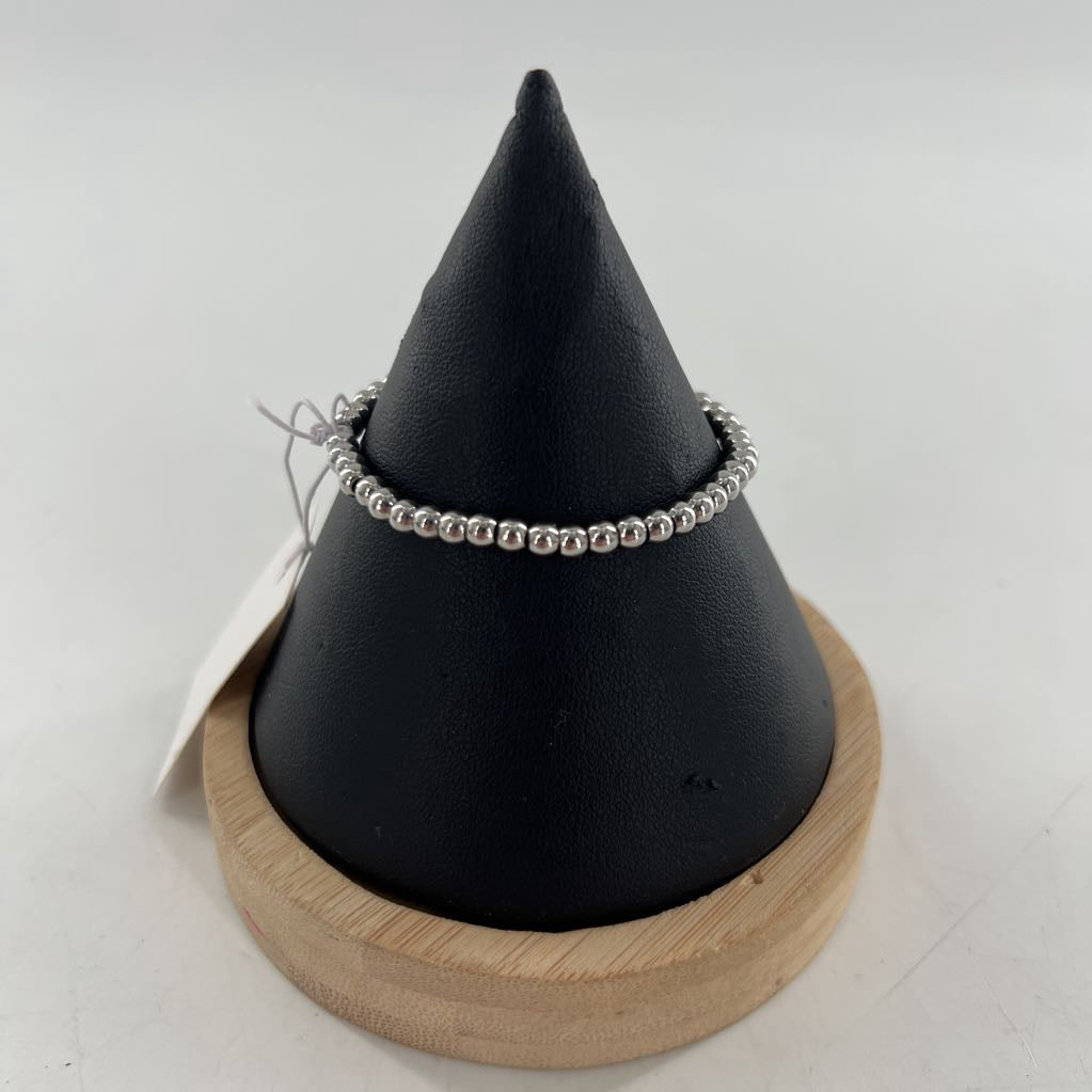silver beaded stretch bracelet