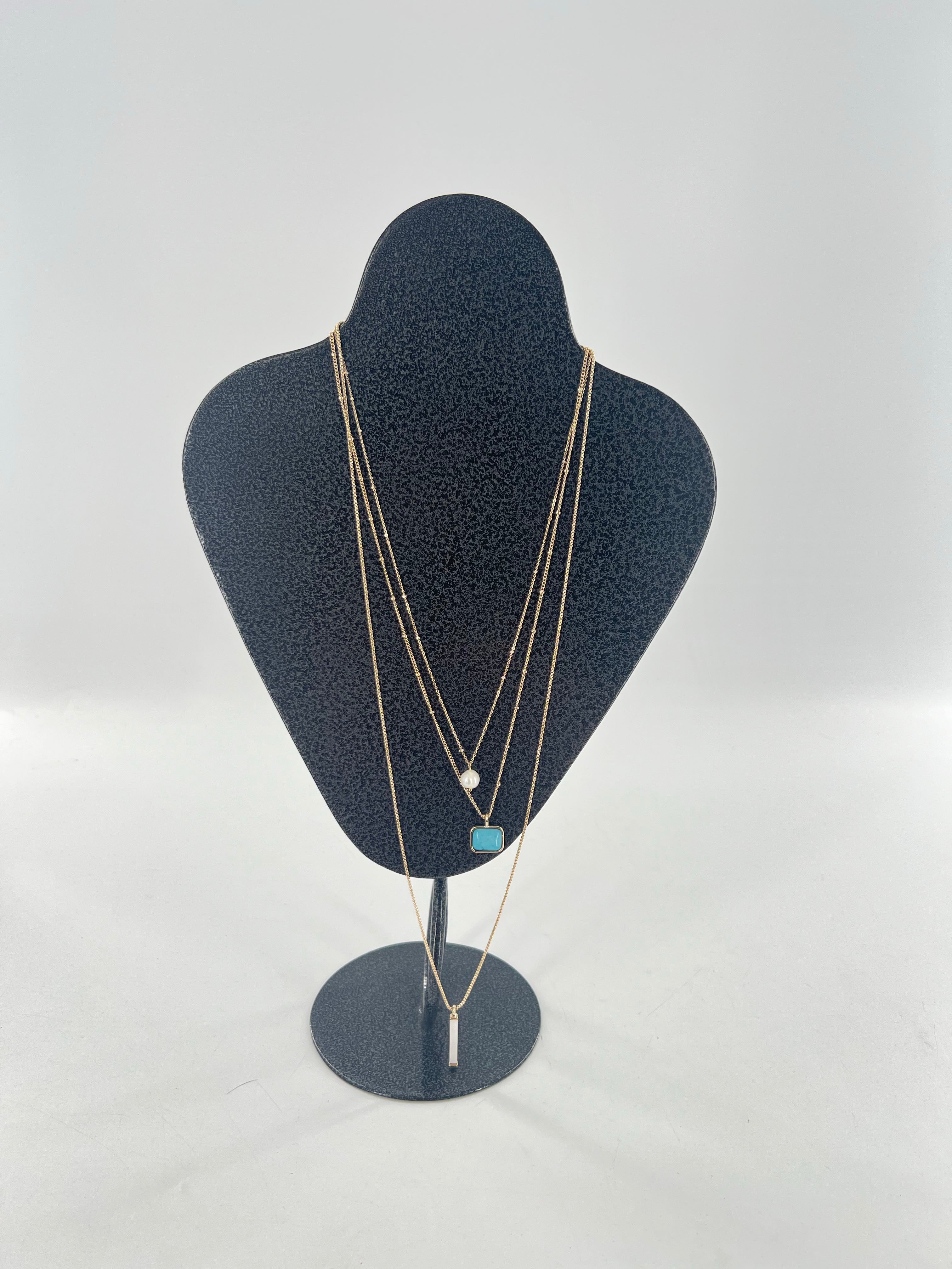 16" gold tone layered necklace