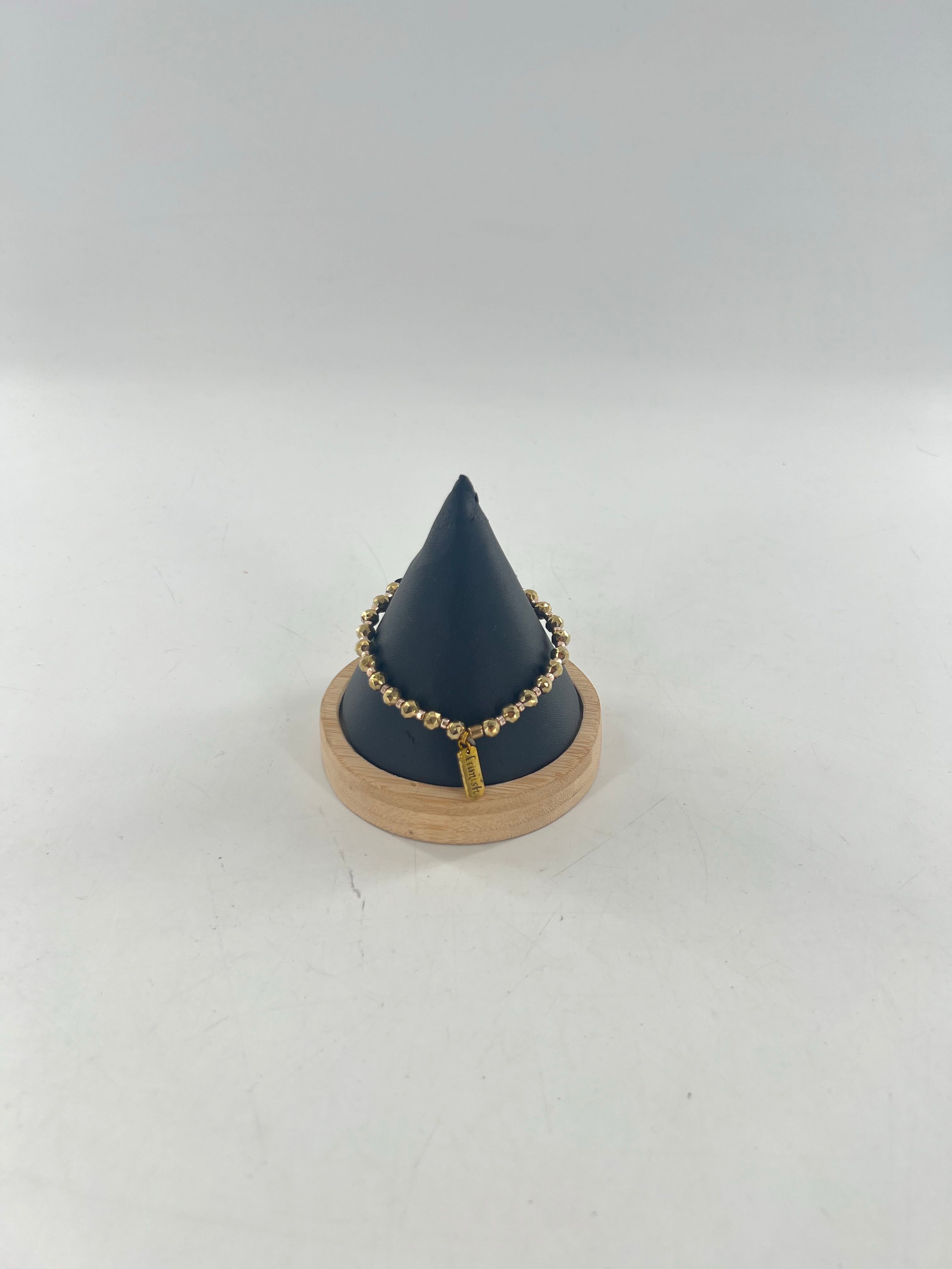 gold beaded stretch bracelet