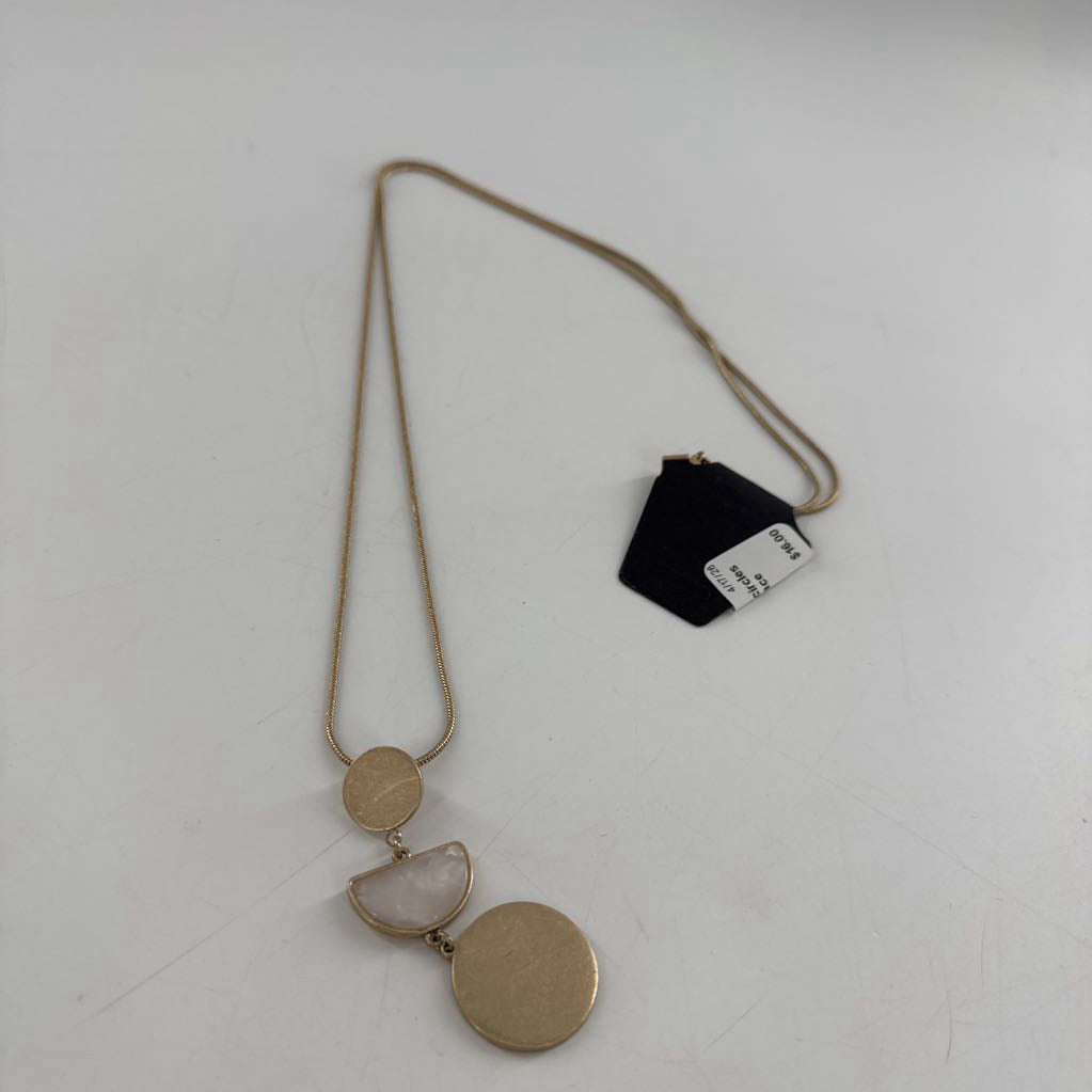 19" gold tone circles pendant necklace