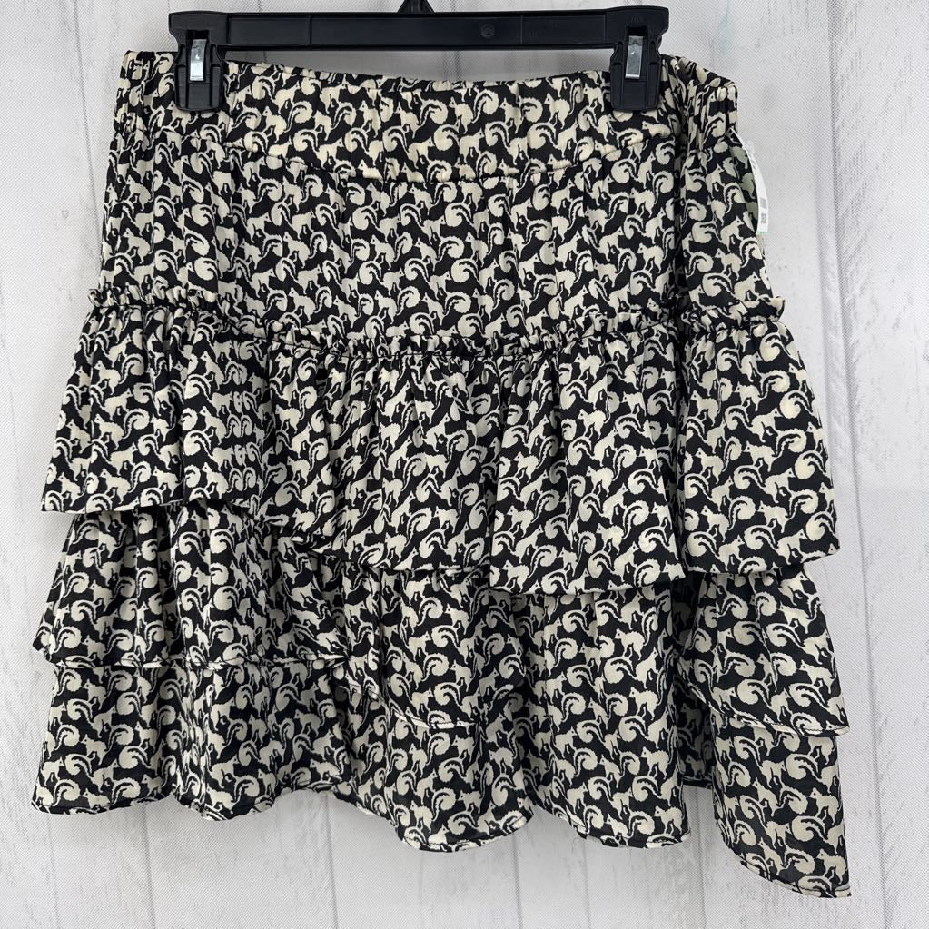 L squirrel print tiered skirt