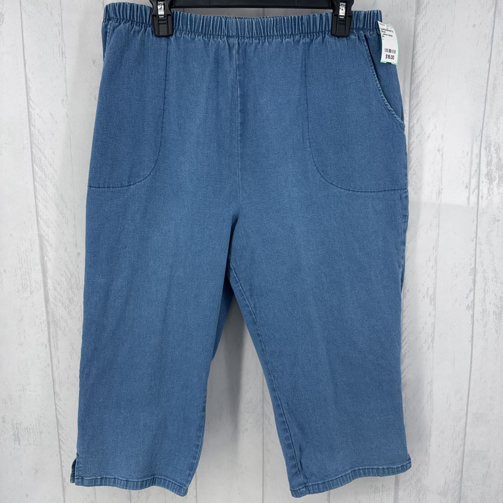 L pull-on denim capris