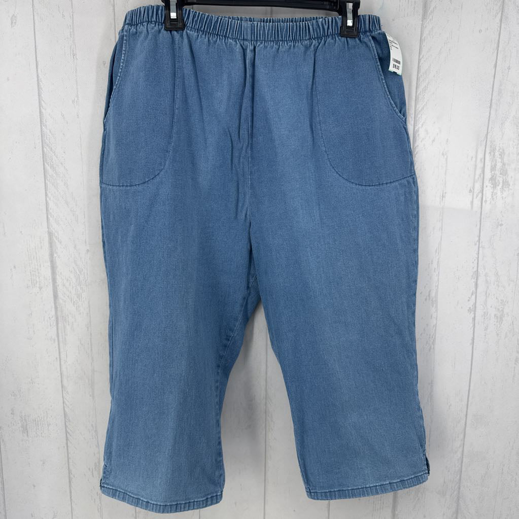 XL pull-on denim capris