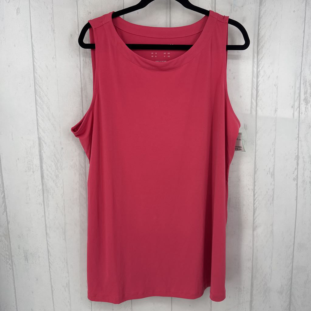 1X round neck slvls tank