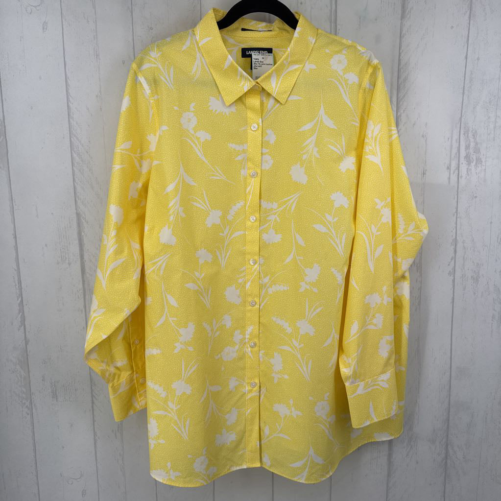 26w flo print button down l/s top