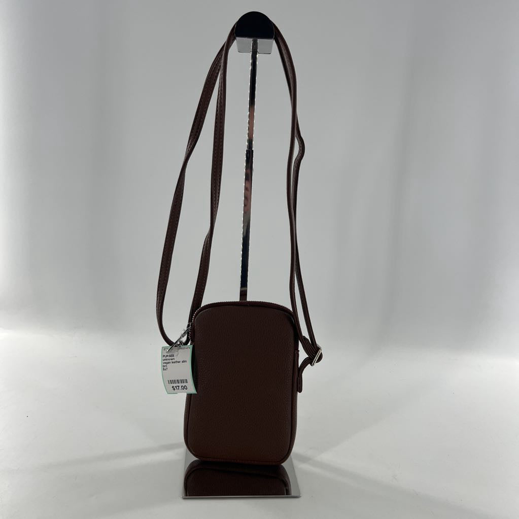 vegan leather slim crossbody