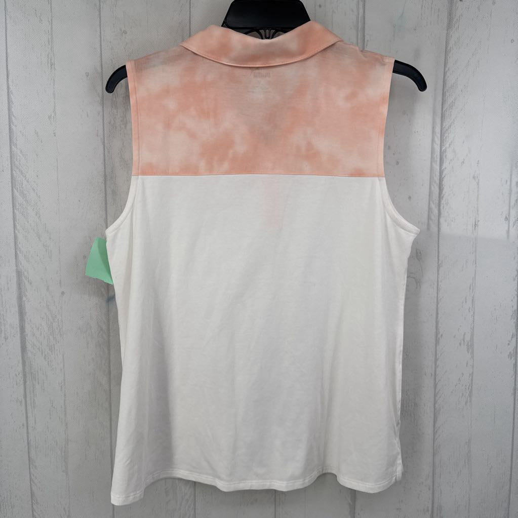 L quarter button down tank