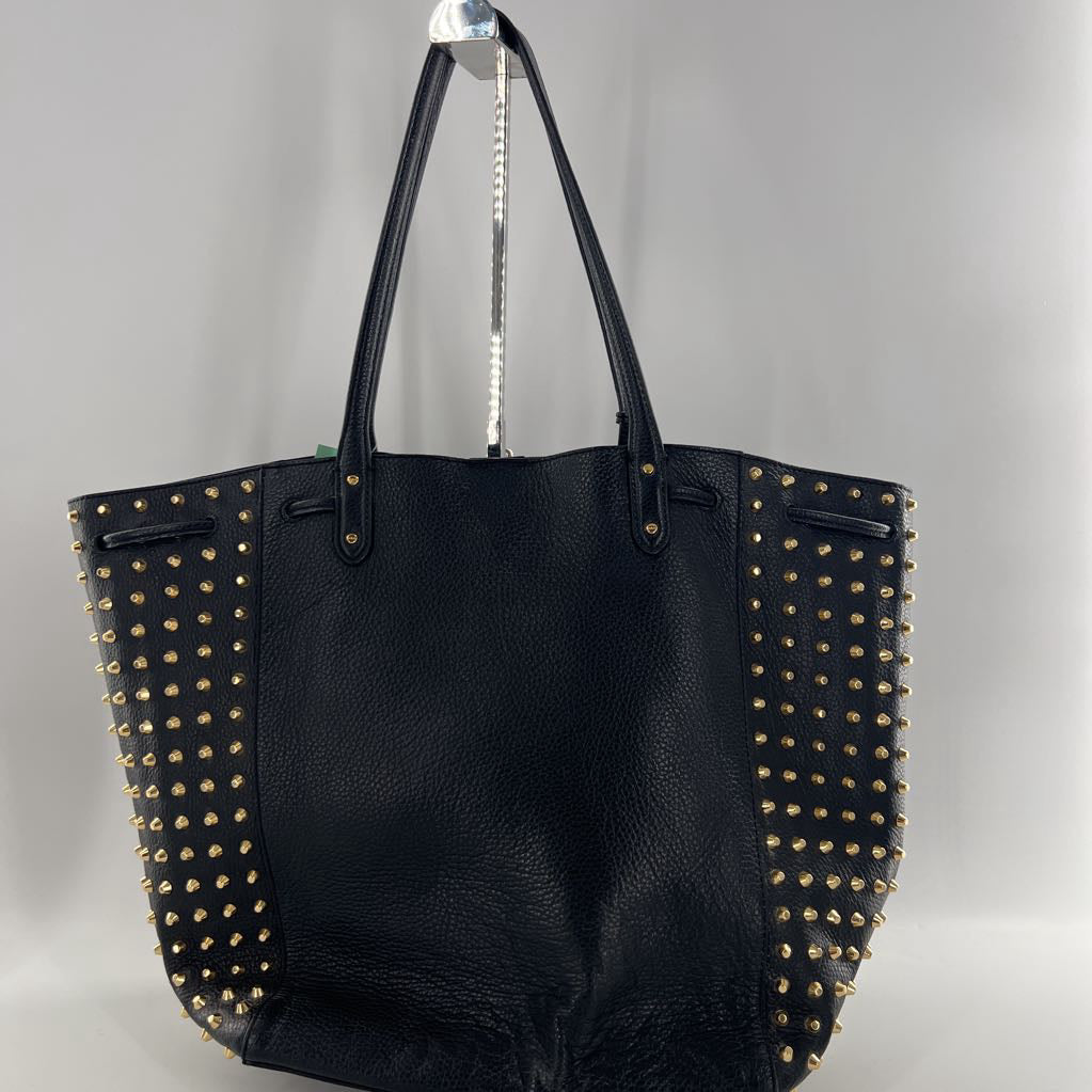 drawstring studded open tote