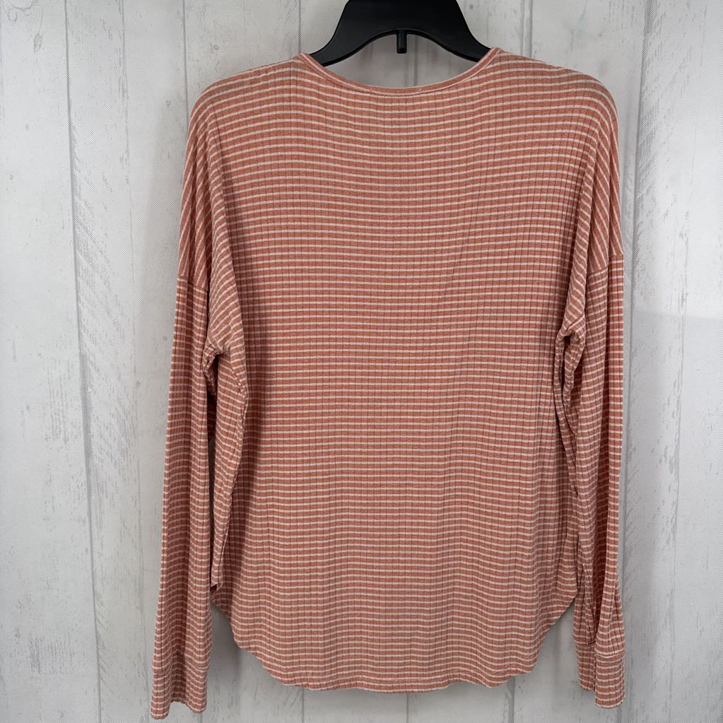 S ribbed striped l/s top