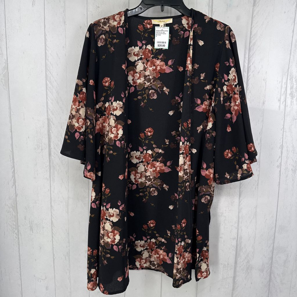 S flo print flutter slv cardi