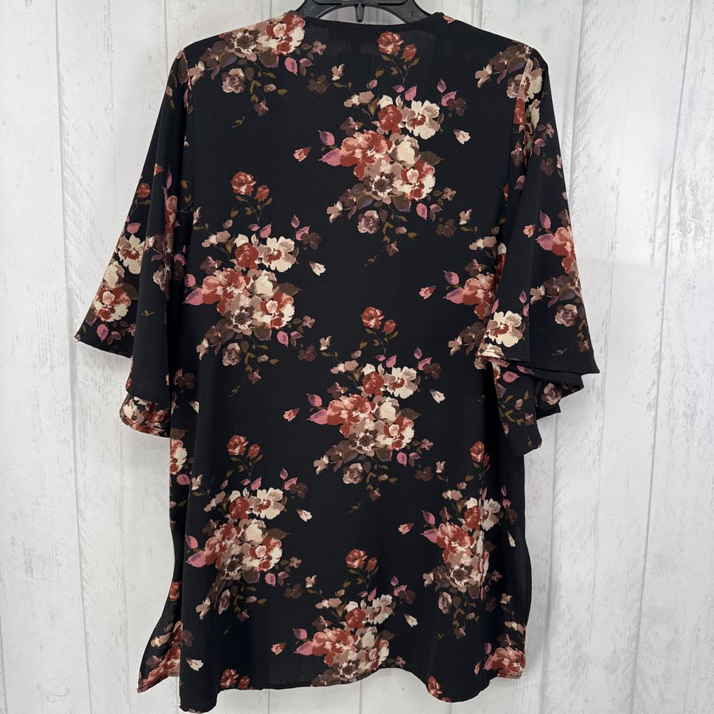 S flo print flutter slv cardi