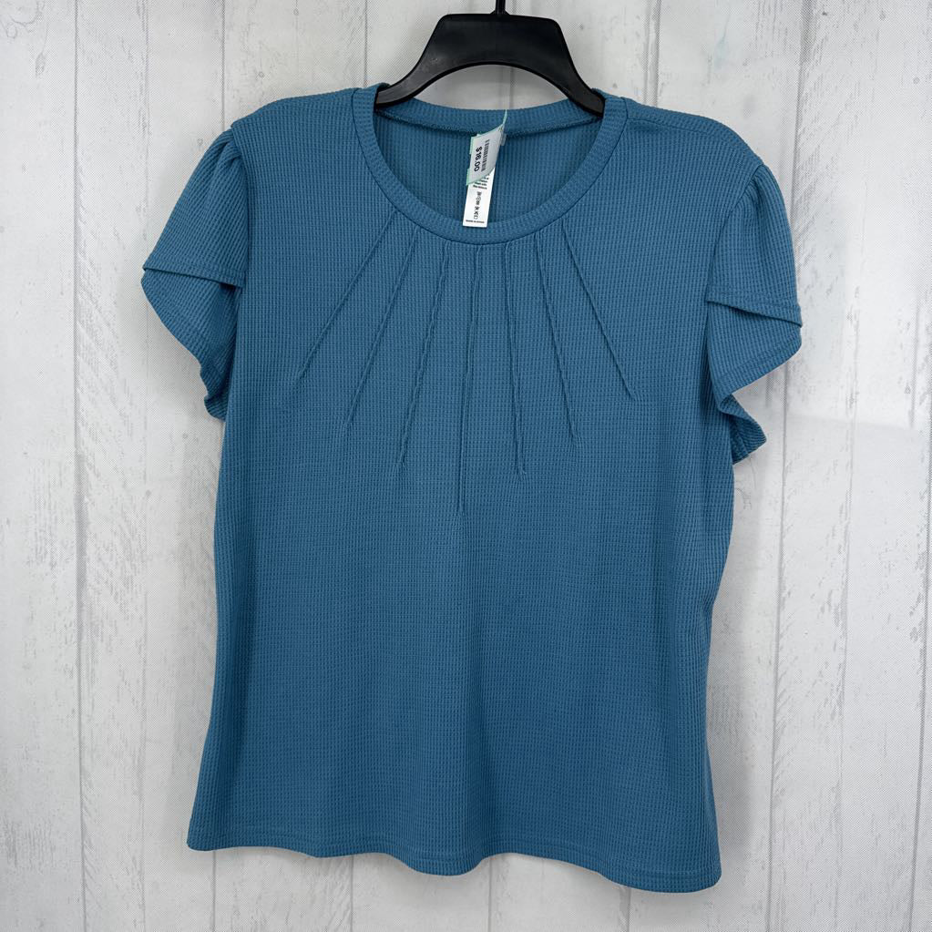L waffle knit s/s top