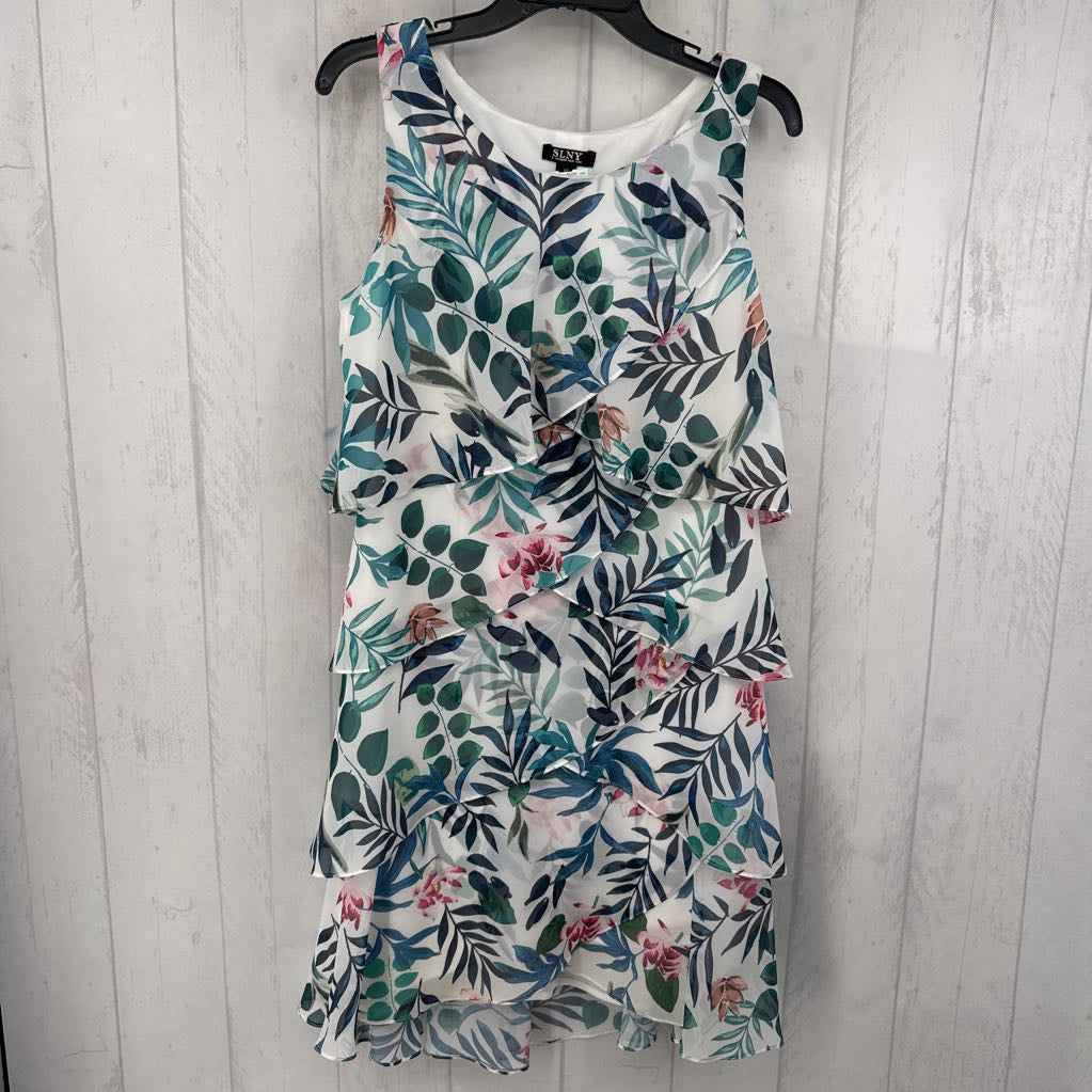12 flo print tiered slvls dress