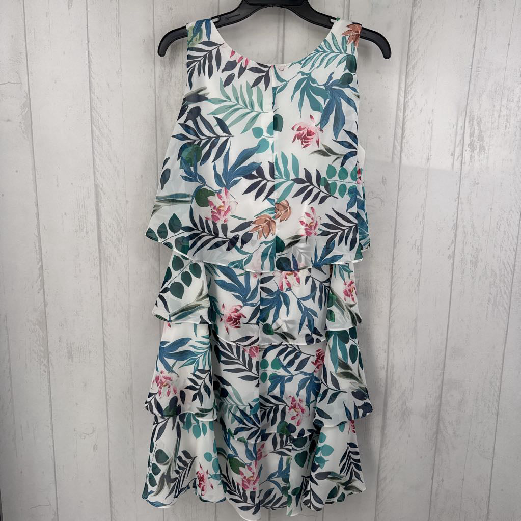 12 flo print tiered slvls dress