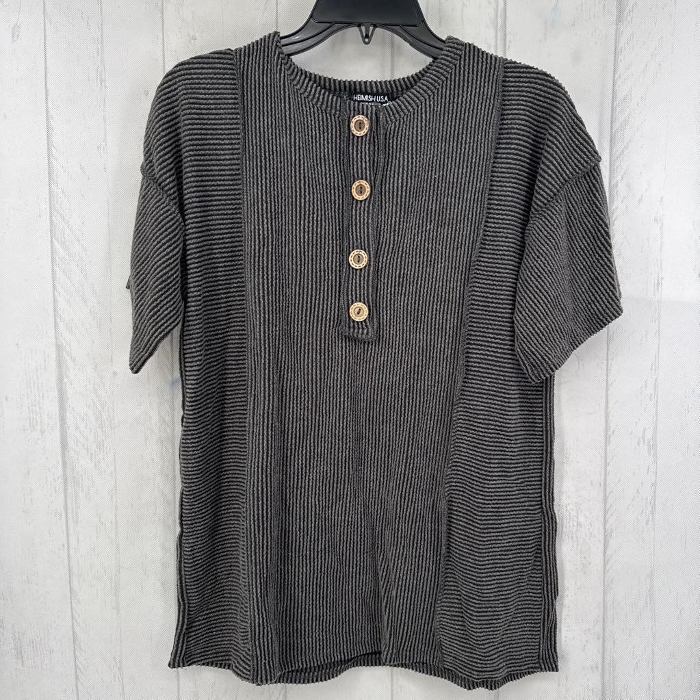 S 1/2 button down s/s top