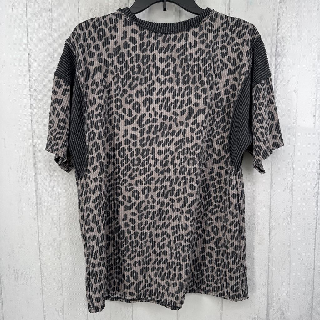 M animal print s/s top