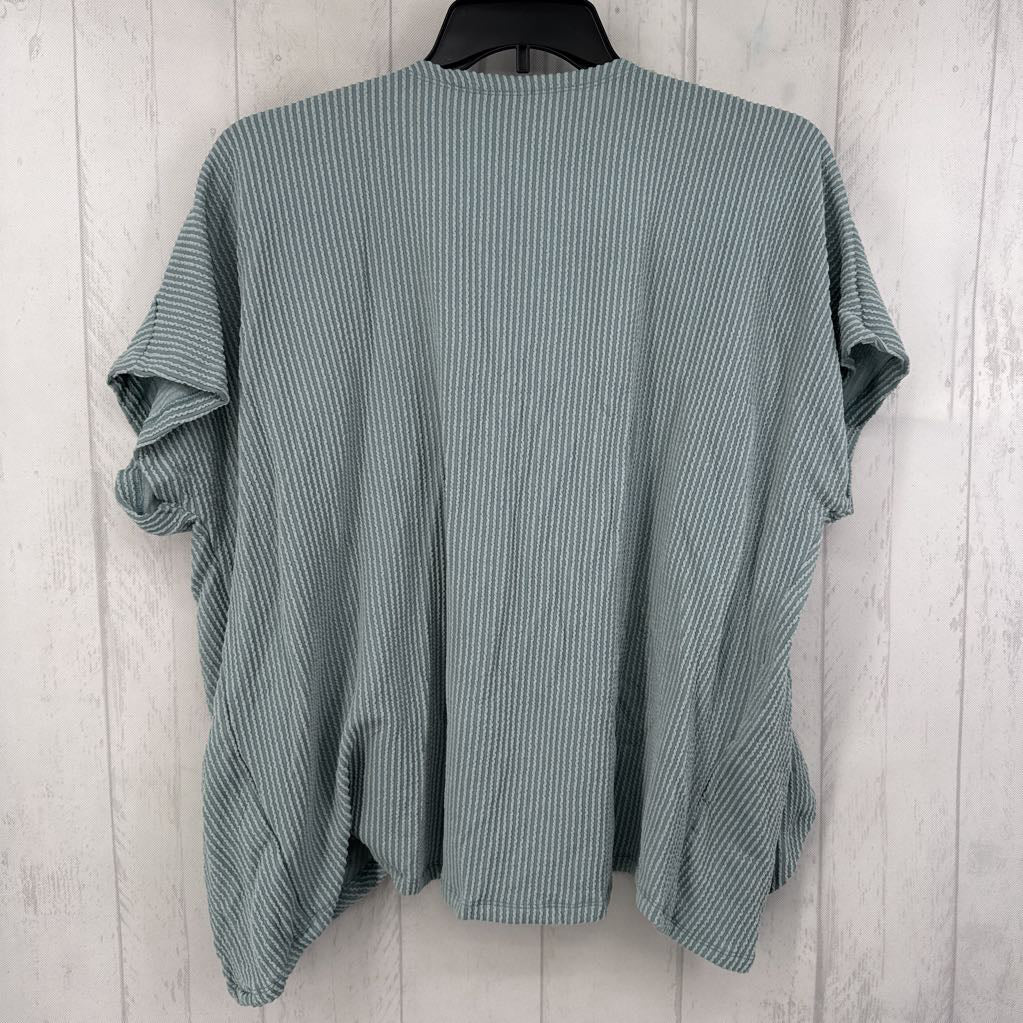 L textured open front s/s cardi