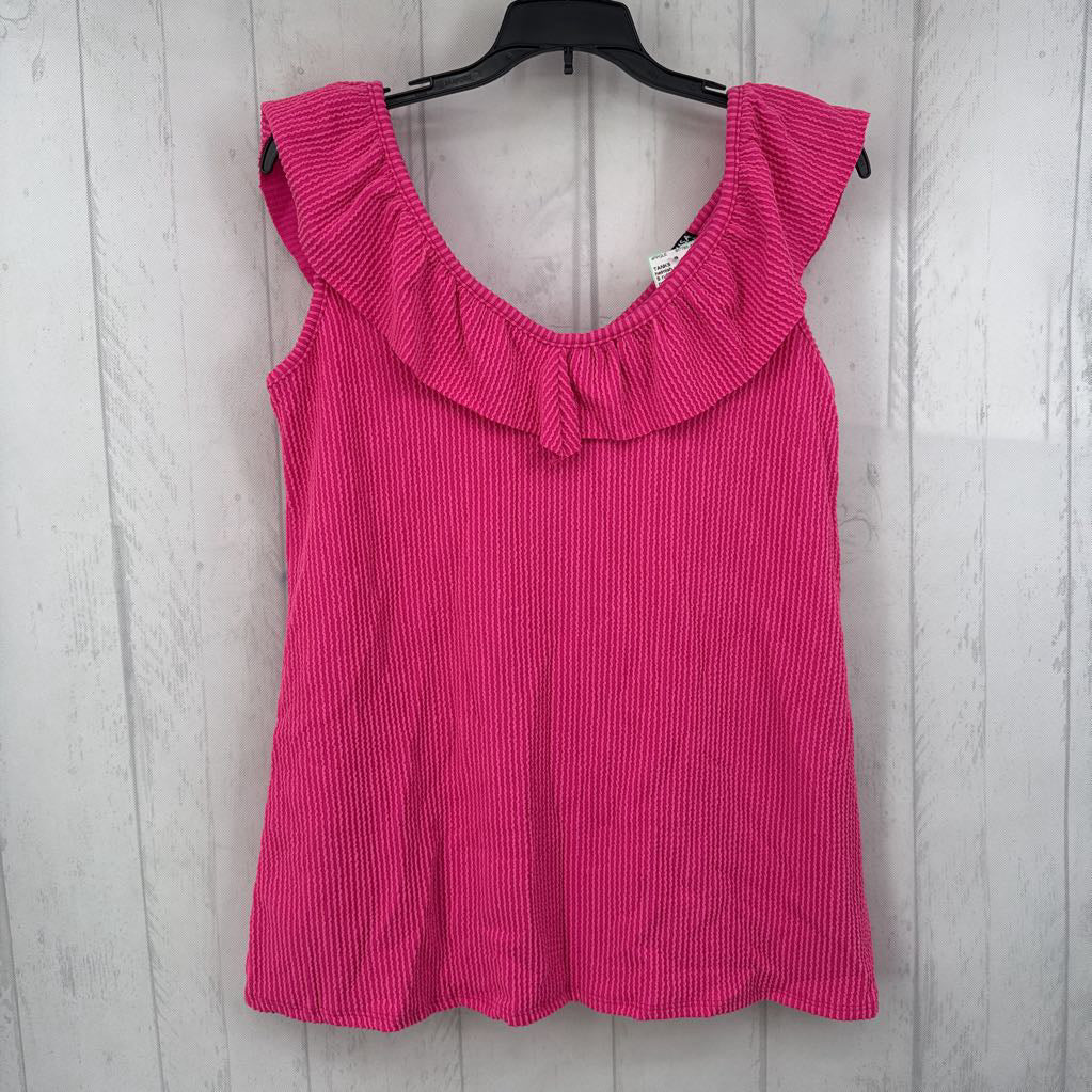S ruffled scoop neck tank