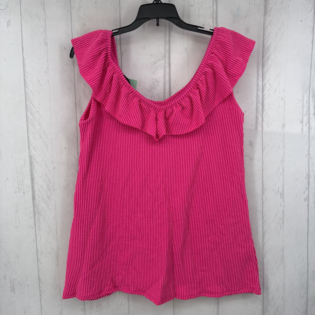 S ruffled scoop neck tank