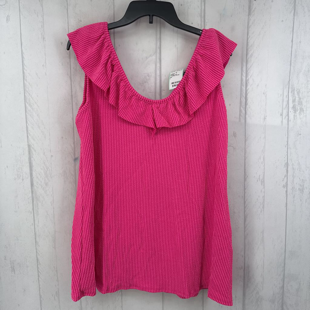 L ruffled scoop neck tank