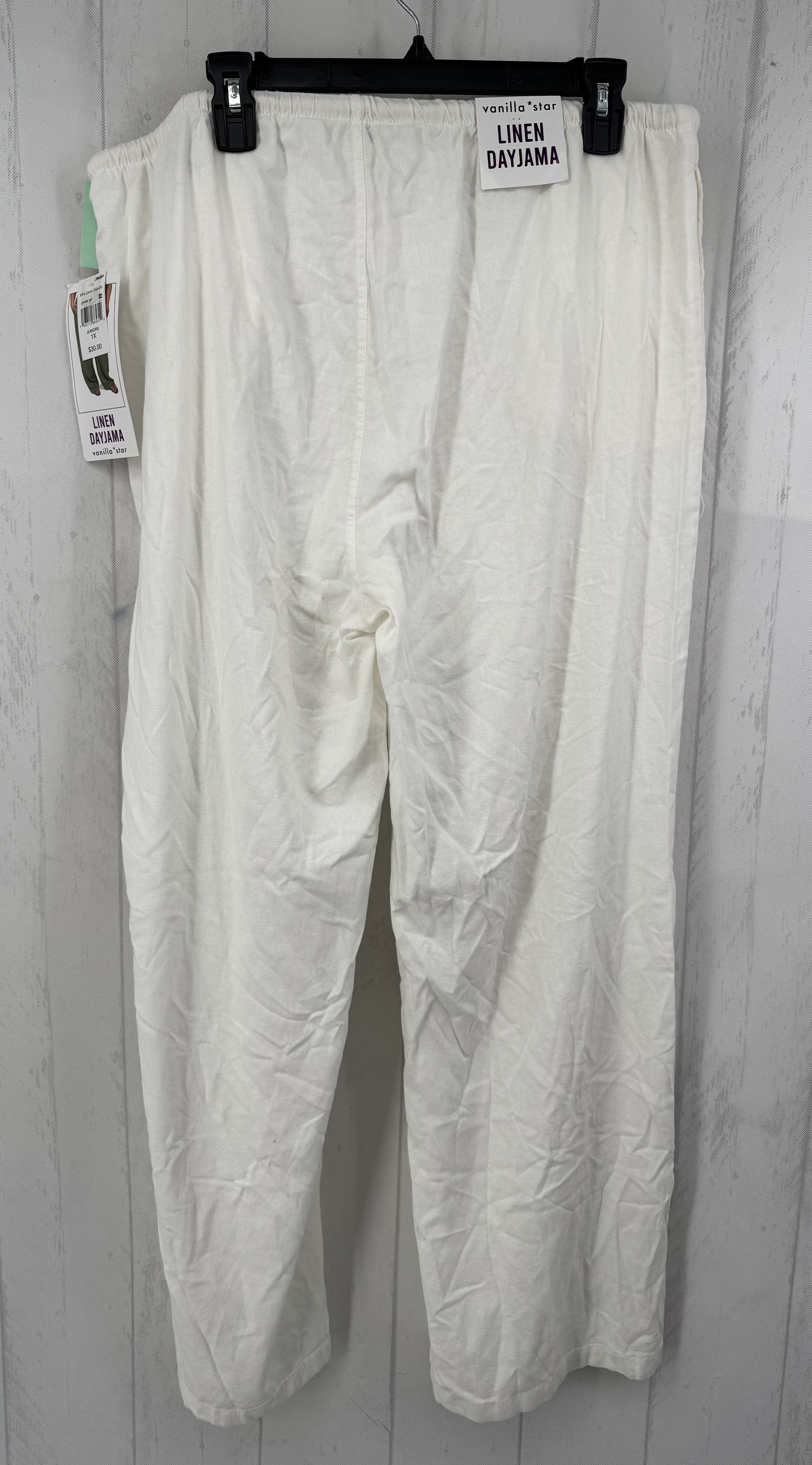 R30 1X linen wide leg pant