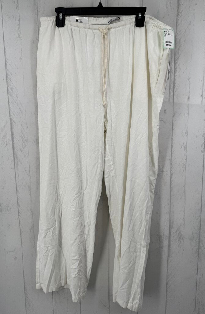 R30 1X linen wide leg pant