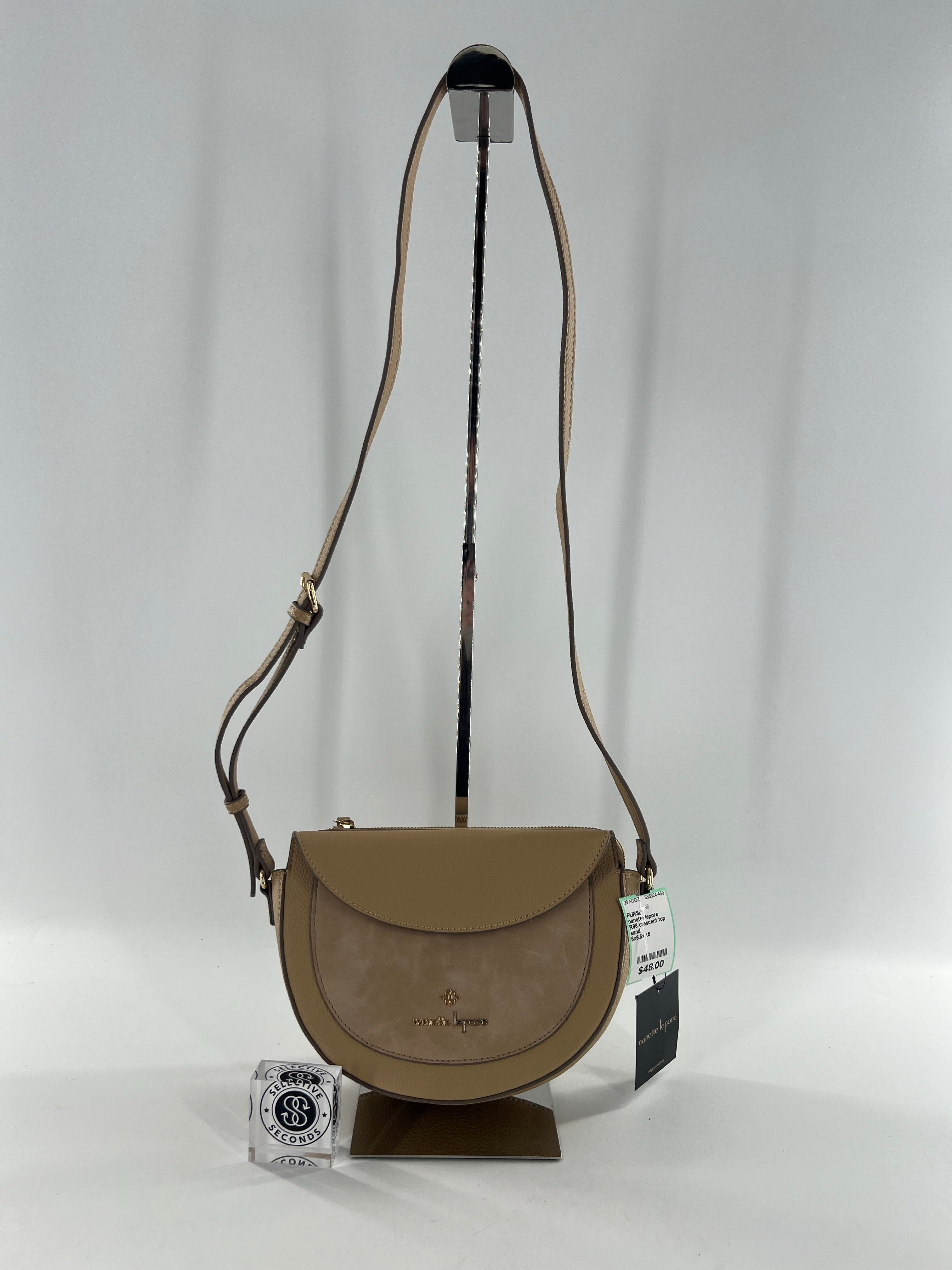 R98 crescent top zip flap crossbody