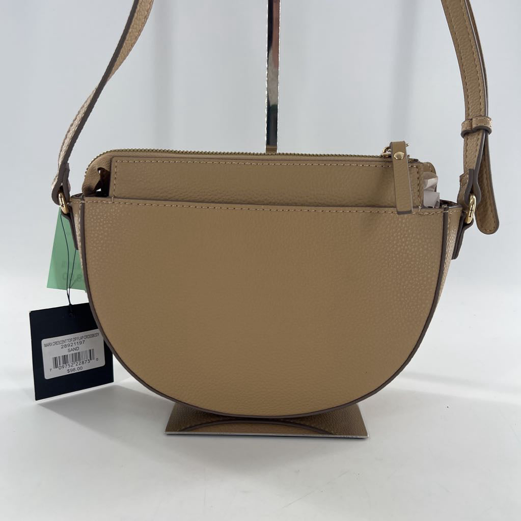 R98 crescent top zip flap crossbody