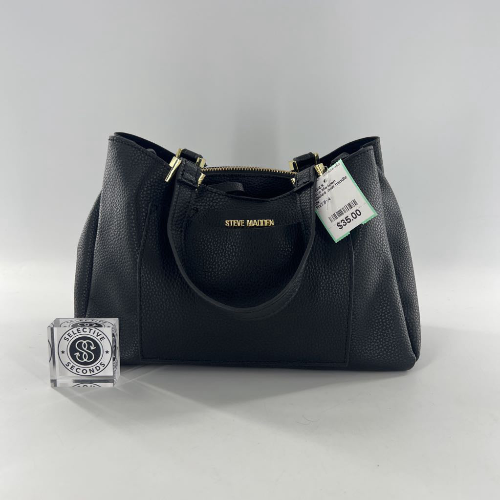 pebbled dual handle satchel