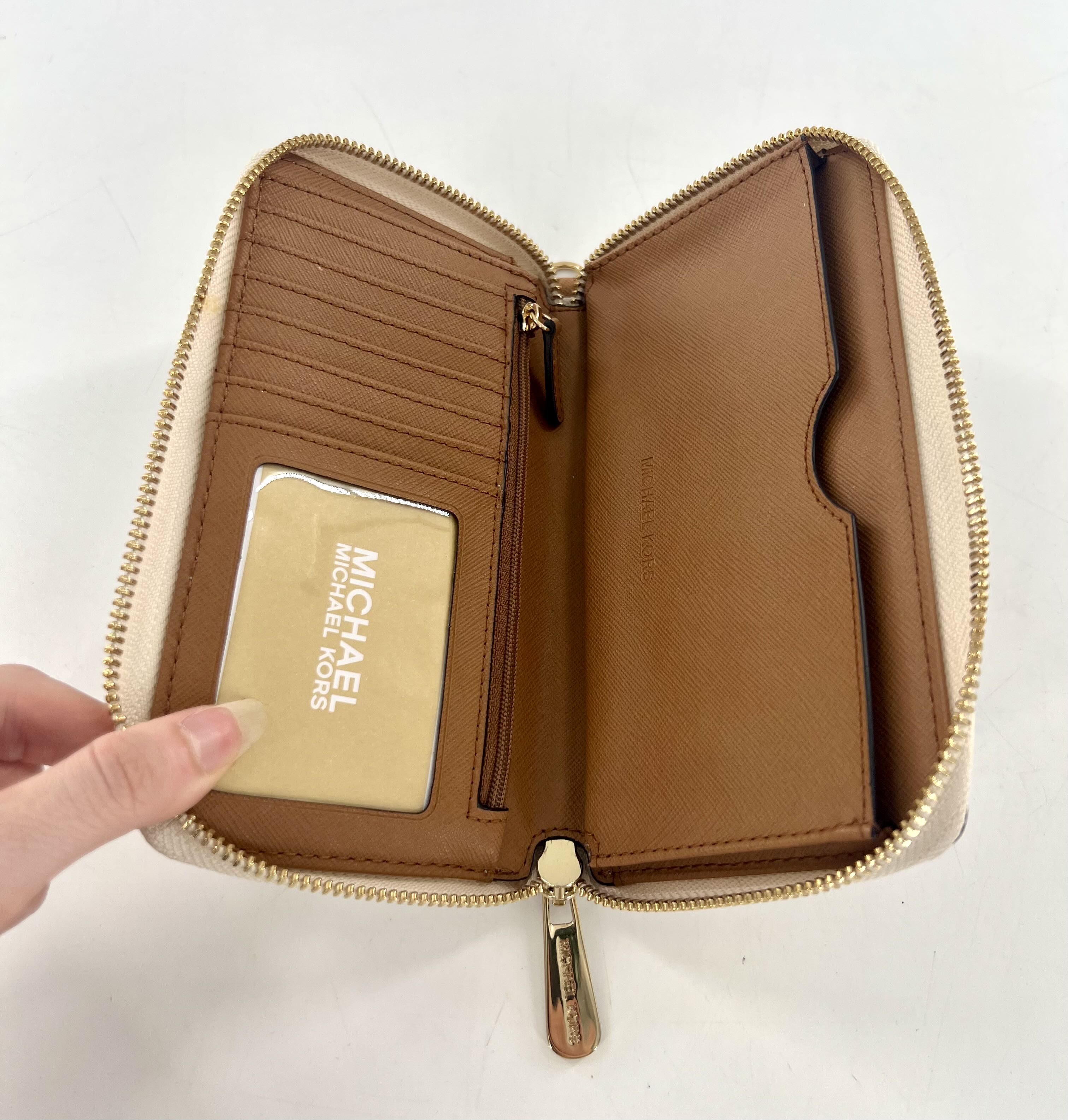 monogram zip around wallet