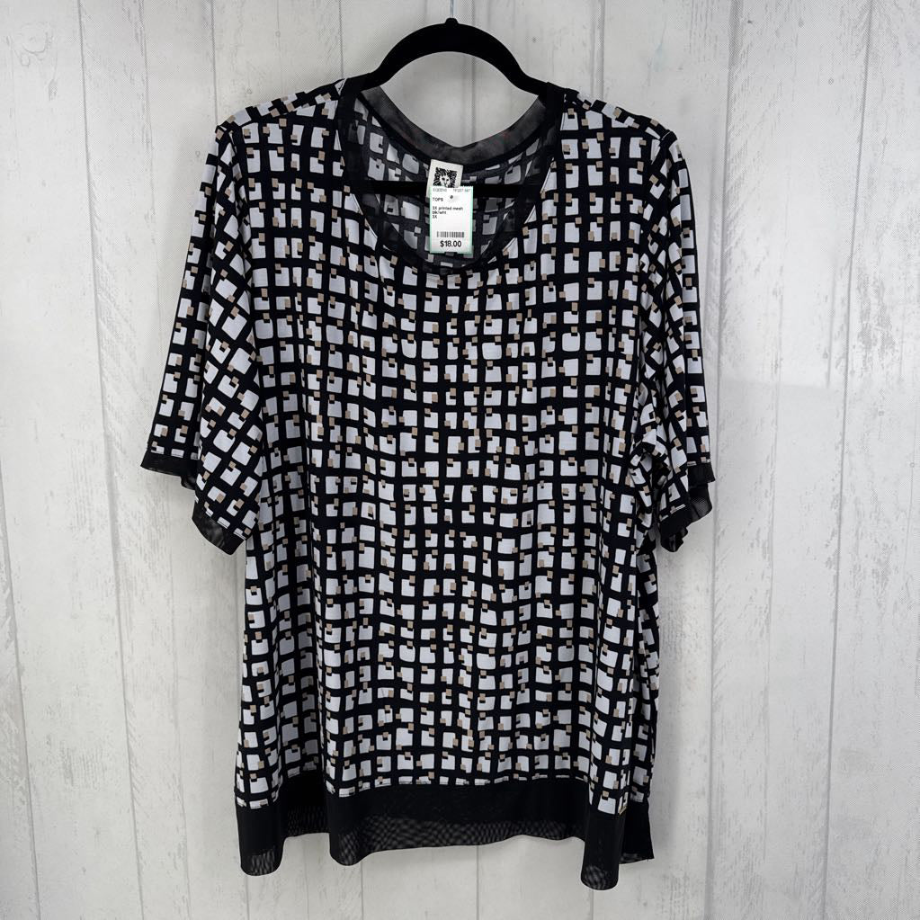 3X printed mesh trim s/s top