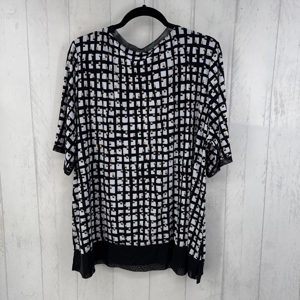 3X printed mesh trim s/s top