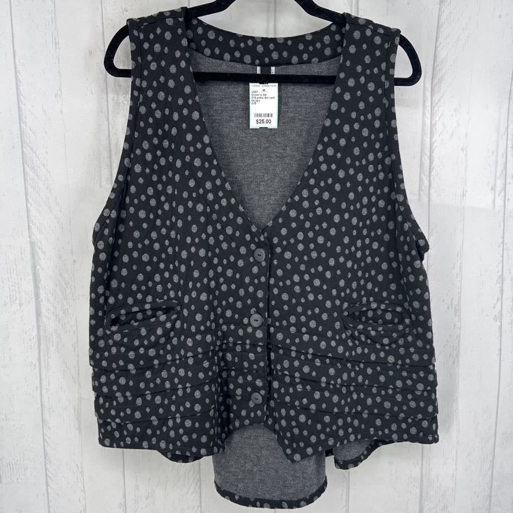 O/S polka dot vest