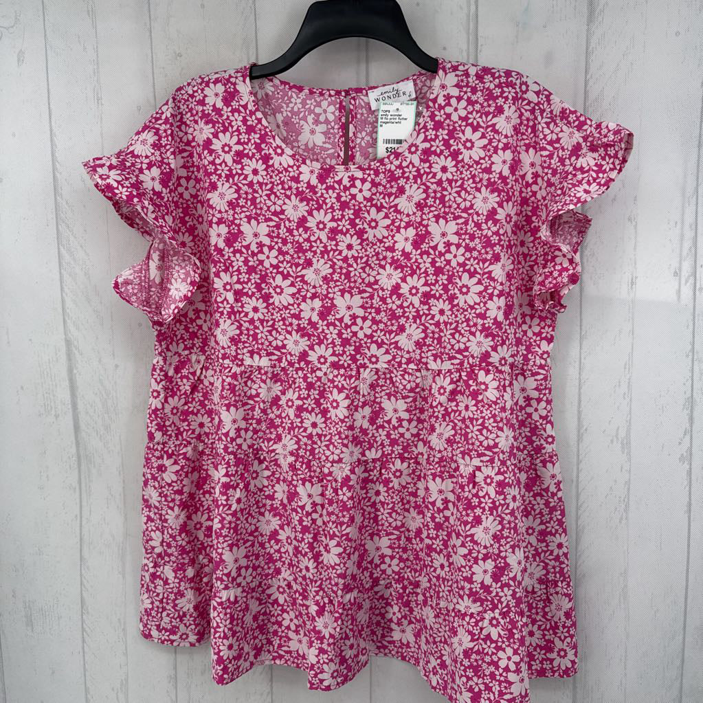 M flo print flutter slv tiered top